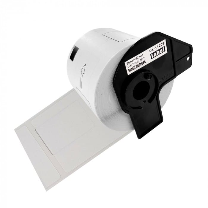 Banda Continuă Hârtie BROTHER DK11209 Negru pe Alb