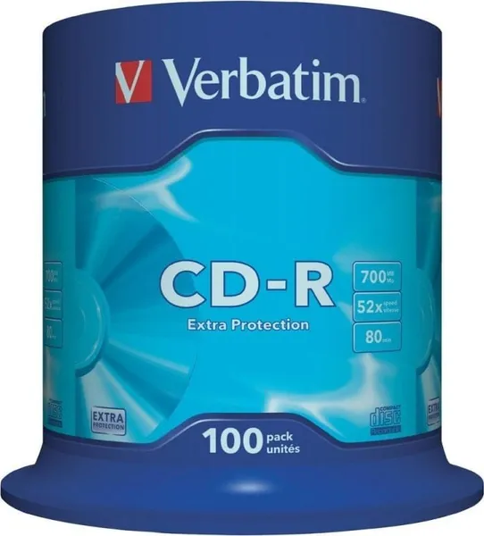 Discuri CD-R VERBATIM 700MB 52x 100 bucăți Spindle 43411