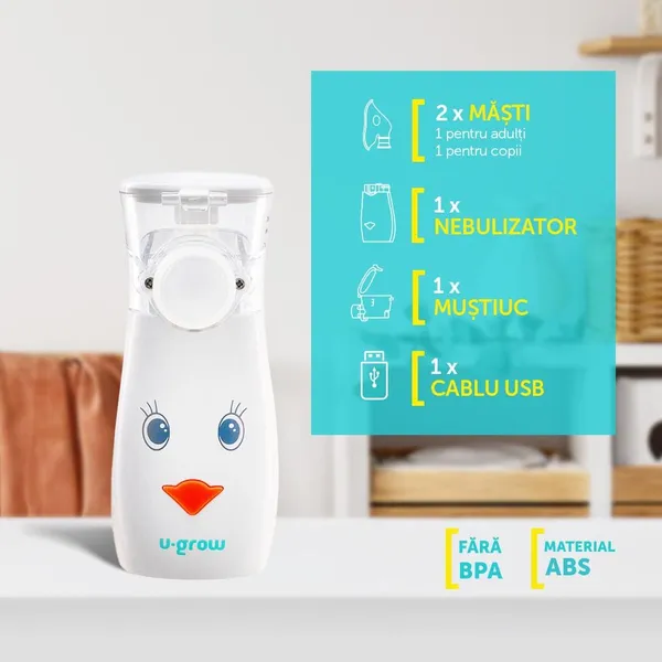 Aparat Aerosoli U-GROW Portabil cu Ultrasunete pentru Copii UG-UN209 - imagine 3