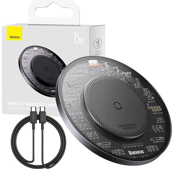 Încărcător Wireless BASEUS Simple Qi 15W Negru