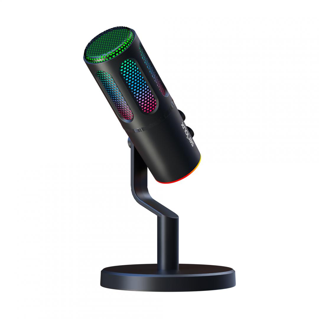 Microfon Gaming SERIOUX SU8 Condenser Unidirectional RGB USB-C 3.5mm - imagine 3