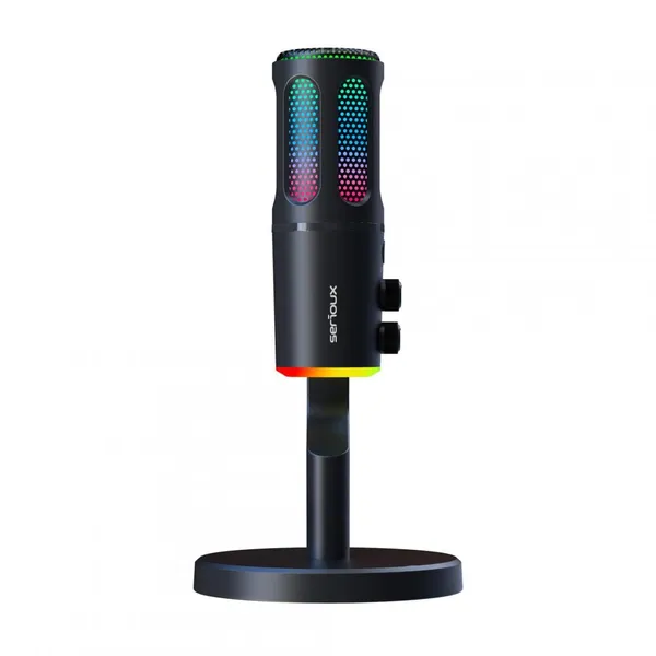 Microfon Gaming SERIOUX SU8 Condenser Unidirectional RGB USB-C 3.5mm - imagine 4