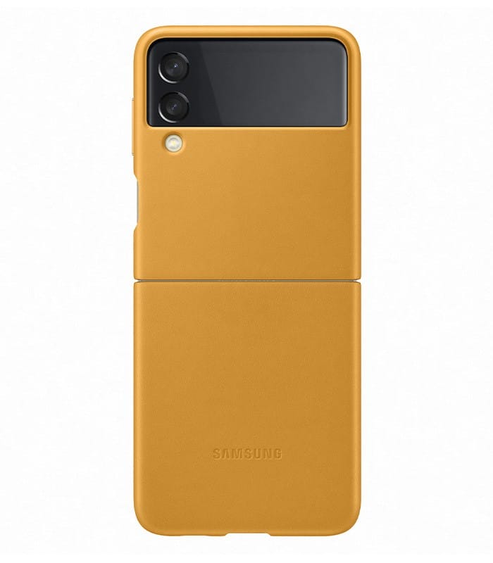 Husă SAMSUNG Galaxy Z Flip3 din Piele Galbenă EF-VF711LYEGWW