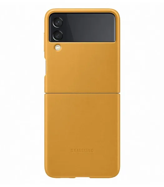 Husă SAMSUNG Galaxy Z Flip3 din Piele Galbenă EF-VF711LYEGWW