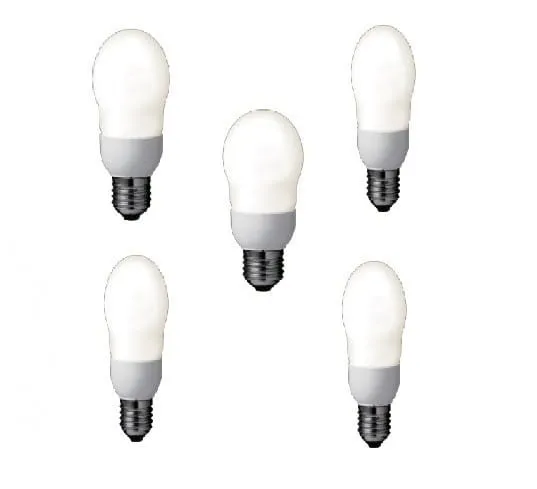 Set 5 becuri Economic PANASONIC EFA8E27HD-5 8W E27 Oval Alb Calda