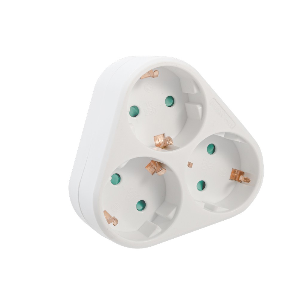 Triplu Stecher SPACER SPMS-3-WH Schuko 3500W 16A Alb