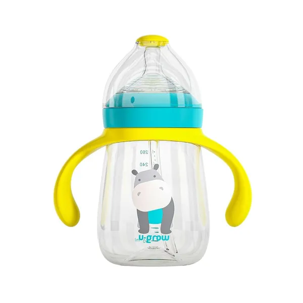 Cană U-GROW 3 în 1 260ml Tritan Albastru cu Tetină, Cioc și Pai - imagine 3