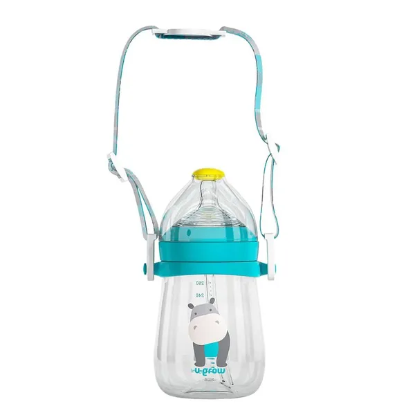 Cană U-GROW 3 în 1 260ml Tritan Albastru cu Tetină, Cioc și Pai - imagine 6
