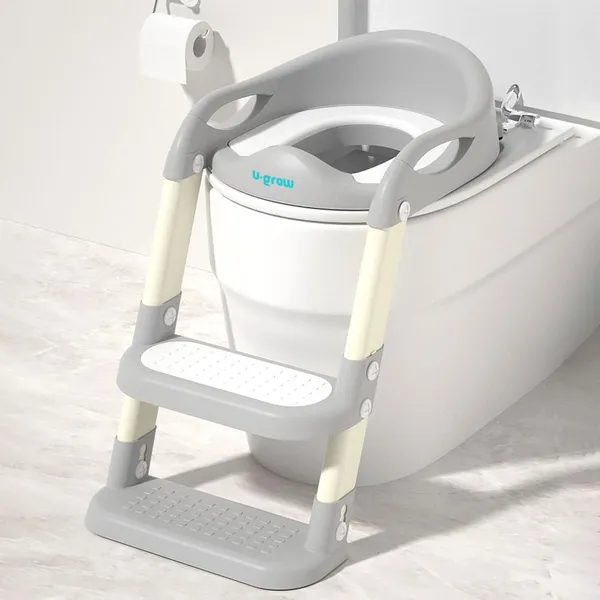 Reductor toaletă copii U-GROW cu scară Gri - imagine 4