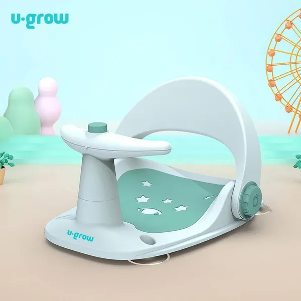 Scaun de baie U-GROW cu Ghidon și Spătar Reglabil Verde - imagine 7