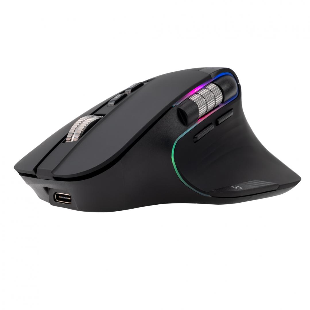 Mouse TELLUR Shade Wireless 3200 DPI Silent Click RGB Negru - imagine 3