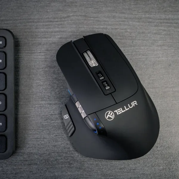 Mouse TELLUR Shade Wireless 3200 DPI Silent Click RGB Negru - imagine 6
