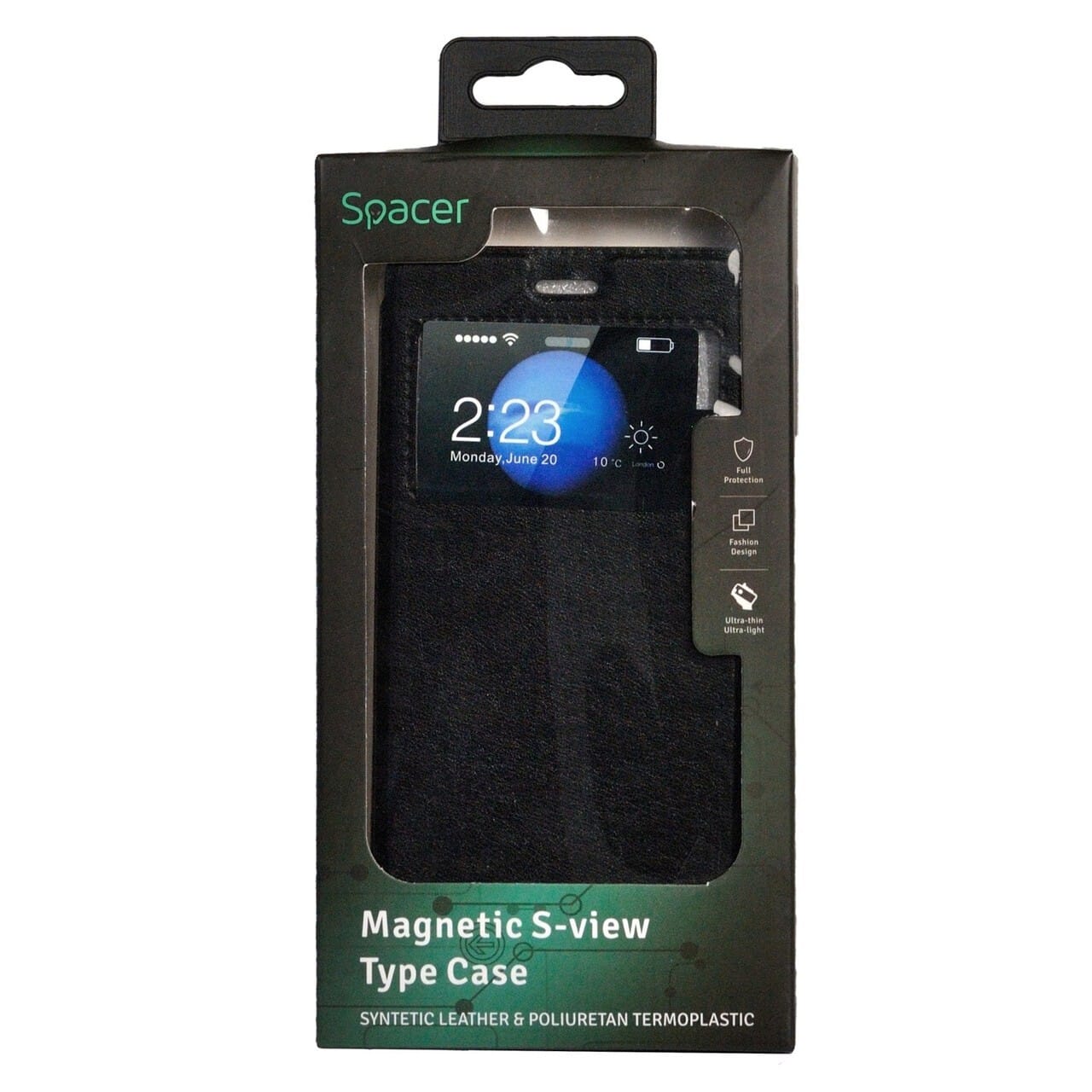 Husă SPACER Huawei P9 Magnetică Tip Portofel Negru SPT-M-HW.P9