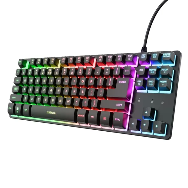 Tastatură Gaming TRUST GXT833W Thado TKL USB 2.0 Negru