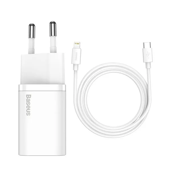 Încărcător Rețea BASEUS Super Si Quick Charge 20W USB-C Alb TZCCSUP-B02