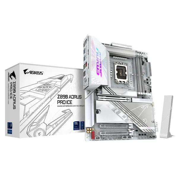 Placă de bază GIGABYTE Z890 AORUS PRO ICE LGA1851 ATX Alb