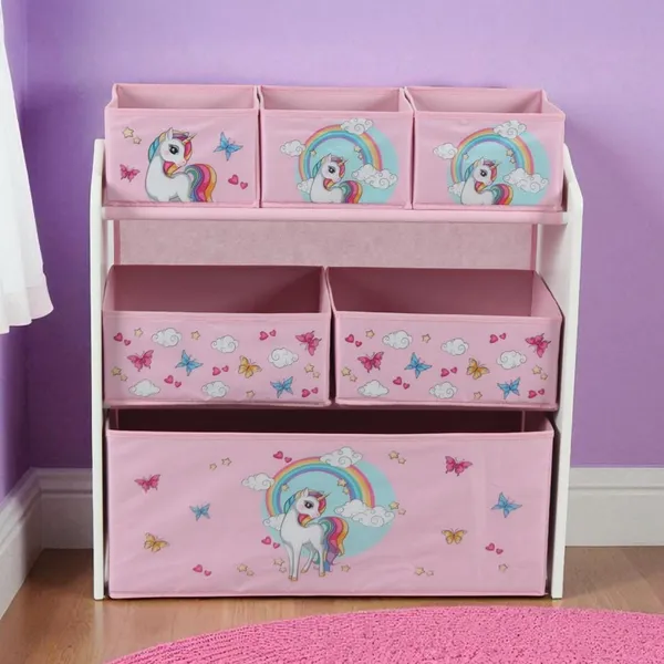 Dulap Depozitare Jucări U-GROW Unicorns 6 Cutii - imagine 4