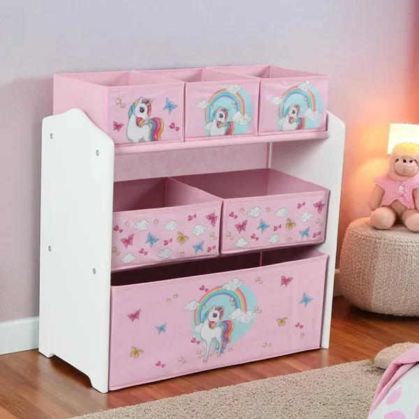 Dulap Depozitare Jucări U-GROW Unicorns 6 Cutii - imagine 5