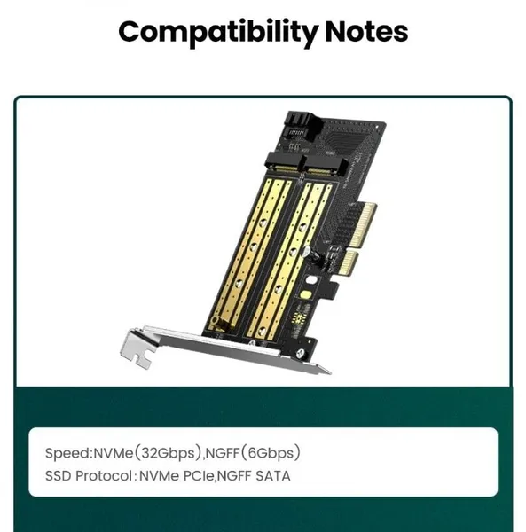 Adaptor UGREEN CM302 2x M.2 NVMe la PCIe 3.0 70504 - imagine 4