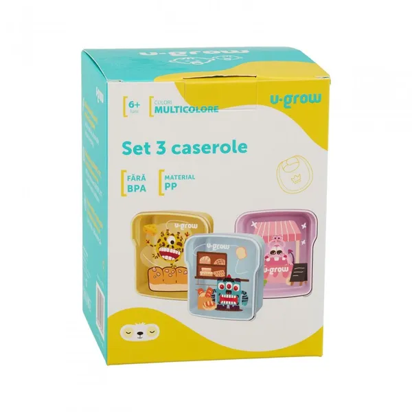 Set Caserole U-GROW Multicolore 3 x 300ml - imagine 8