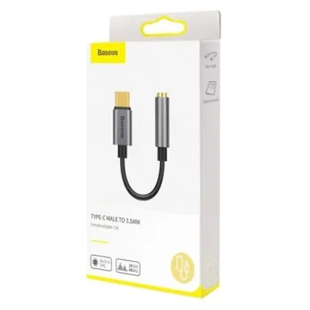Cablu Adaptor BASEUS CATL54-0G USB Type-C Jack 3.5 mm 12 cm Gri - imagine 6