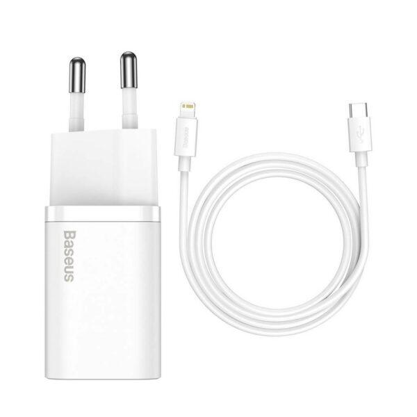 Încărcător Rețea BASEUS Super Si Quick Charge 20W USB-C Alb TZCCSUP-B02 - imagine 2