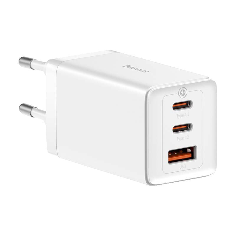 Încărcător Rețea BASEUS GaN5 Pro 65W 3 Porturi Alb