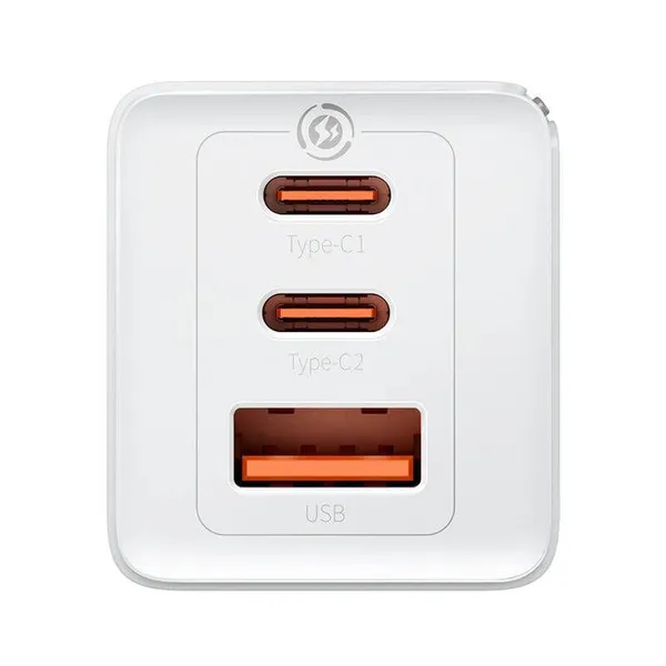 Încărcător Rețea BASEUS GaN5 Pro 65W 3 Porturi Alb - imagine 2