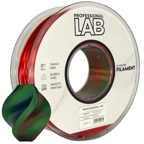 Filament 3D PROFESSIONAL LAB PLA Silk Royal Blossom Tri-Color 1.75mm 1kg