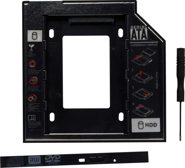 Rack intern SPACER SPR-25DVDI HDD/SSD SATA 2.5" Negru