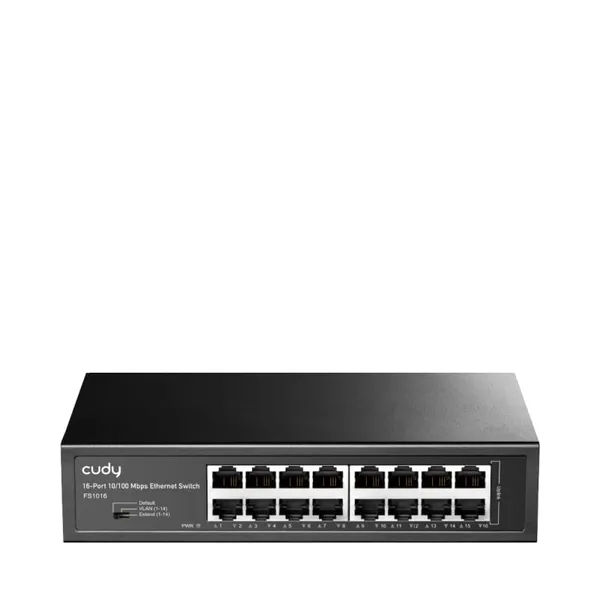 Switch CUDY FS1016 16 Porturi 10/100 Mbps RJ45, VLAN, Carcasă Oțel