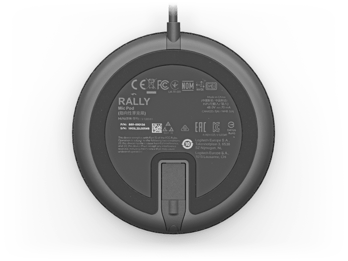 Microfon LOGITECH Rally Mic Pod USB Negru 989-000430 - imagine 4