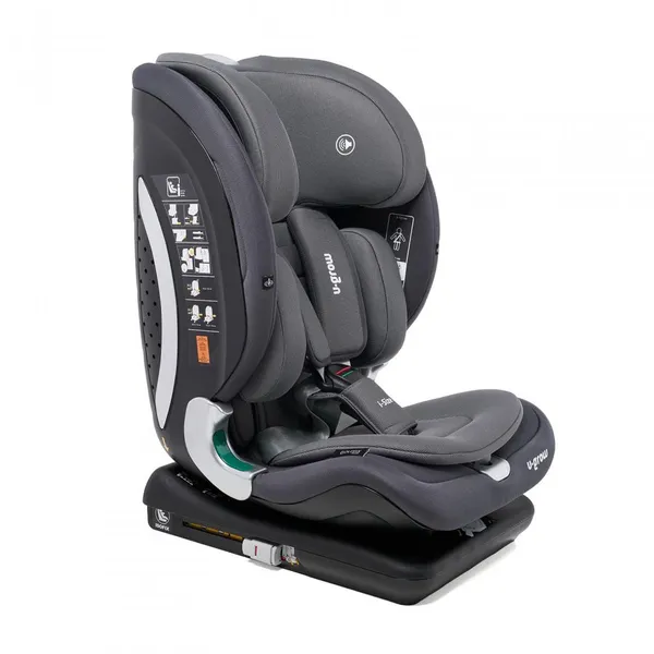 Scaun auto U-GROW Goldfix Plus Isofix Gri Bluetooth - imagine 3