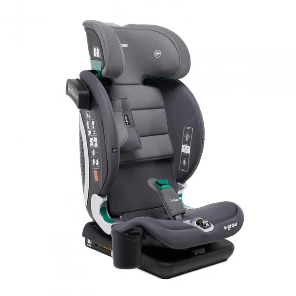 Scaun auto U-GROW Goldfix Plus Isofix Gri Bluetooth - imagine 5