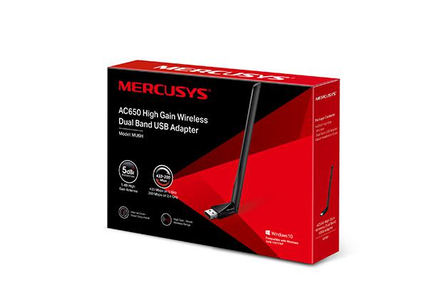 Adaptor Wireless MERCUSYS MU6H AC650 Dual-Band USB - imagine 2