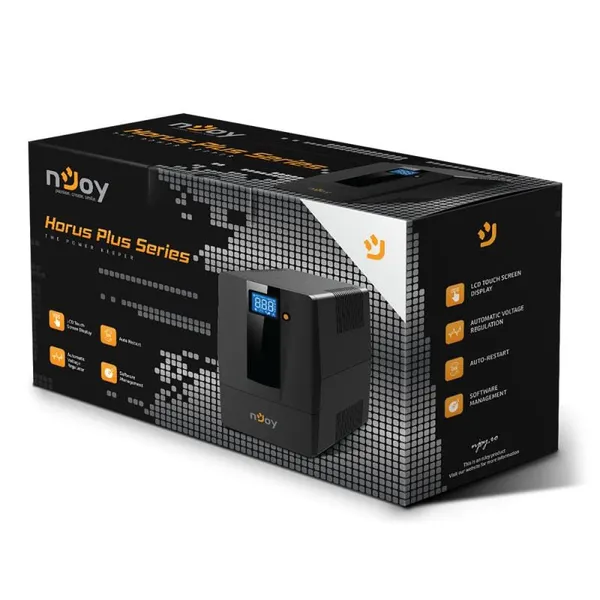 UPS NJOY Horus Plus 600 600VA/360W LCD Tactil Negru - imagine 3