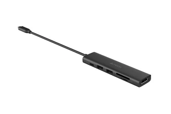 Docking Station A4TECH DST-60C Universal 6-in-1 HDMI 4K Gri - imagine 3