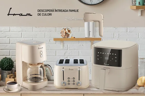Prăjitor de pâine FRAM FTP-800CR 4 felii 1600W Crem - imagine 3