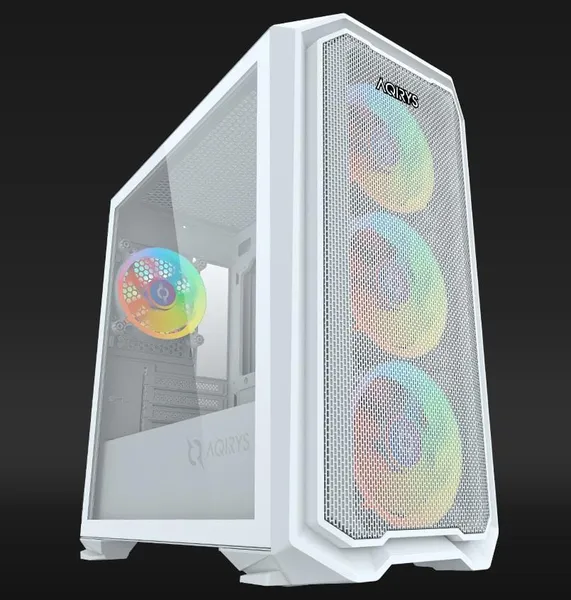 Carcasă PC AQIRYS Wezen Midi Tower Albă ARGB