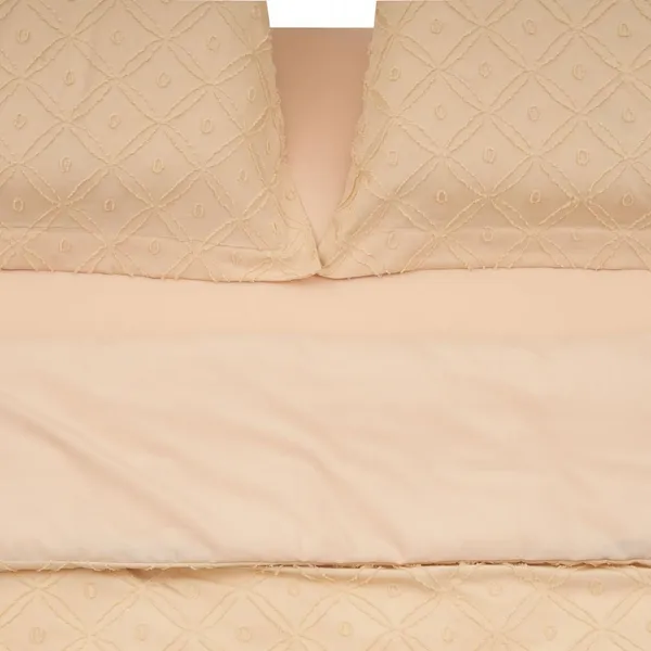 Lenjerie pat HEINNER KS cu broderie tuffată Crem