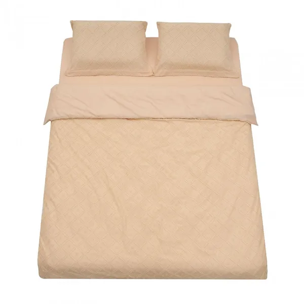 Lenjerie pat HEINNER KS cu broderie tuffată Crem - imagine 5