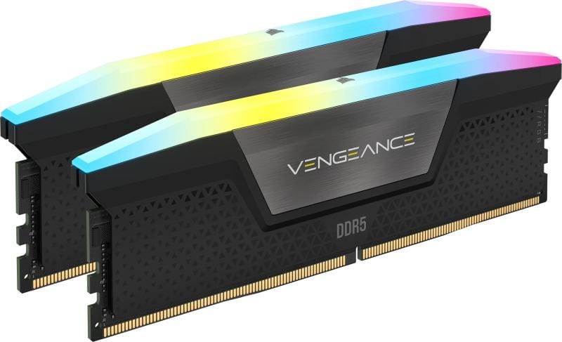 Memorie RAM CORSAIR VENGEANCE RGB 32GB 2x16GB DDR5 6000MHz CL38 Negru