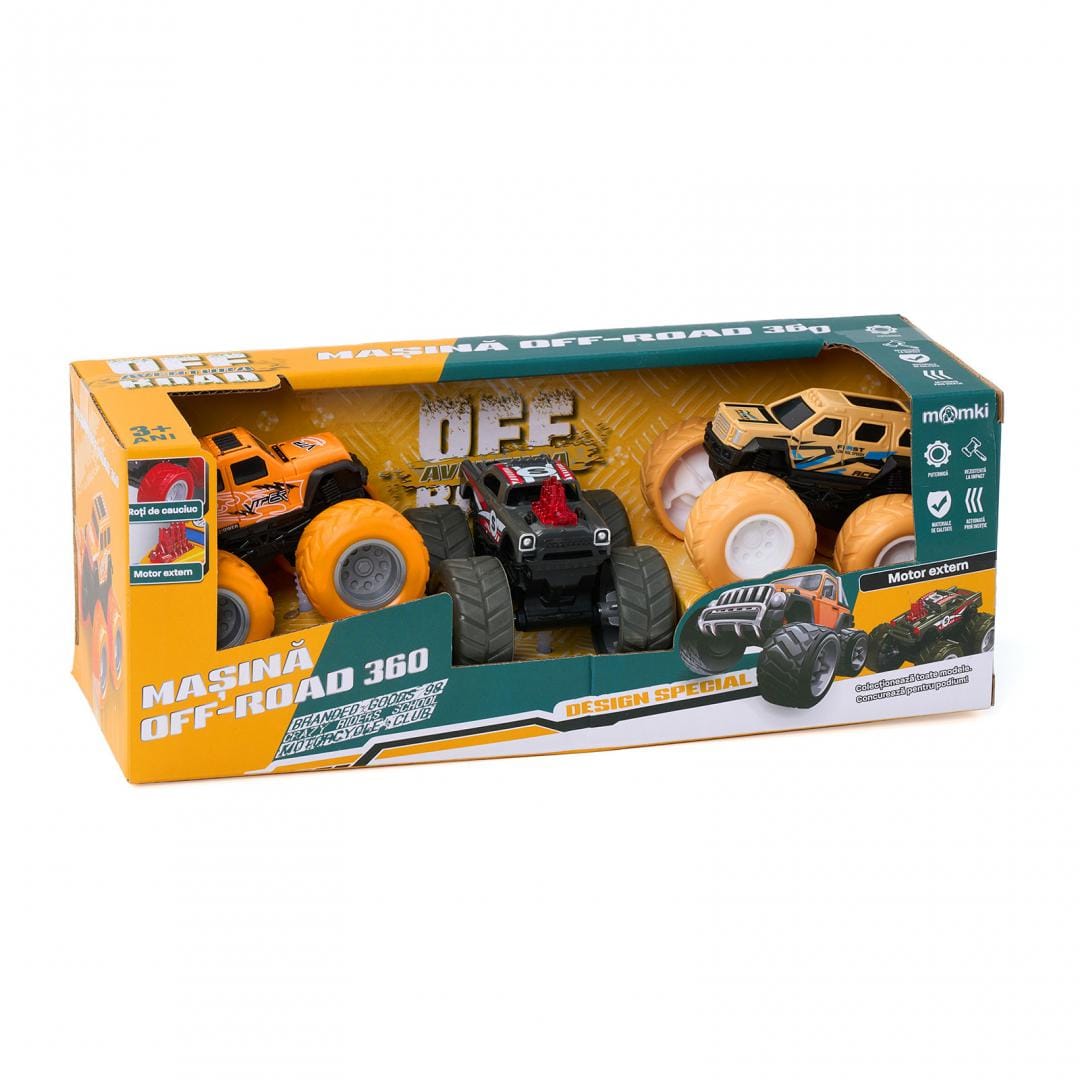 Set 3 Mașinuțe Off-Road MOMKI 360 Grade