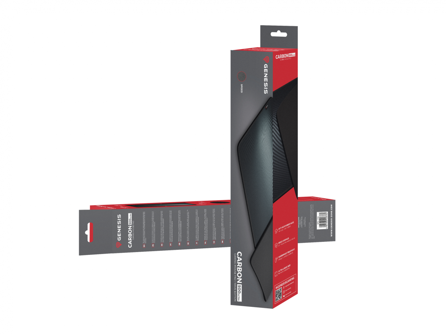 Mousepad GENESIS Carbon 500 Maxi Ultra Wave Impermeabil RGB Negru/Gri - imagine 5