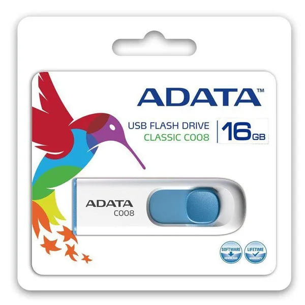 Memorie USB ADATA C008 16GB USB 2.0 Alb - imagine 2