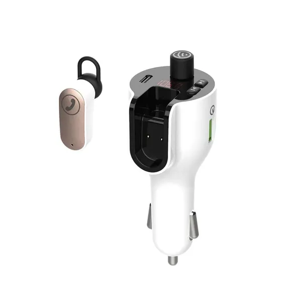 Modulator Auto FM SPACER SPFM-HS1-QC Bluetooth 5.0 Alb - imagine 2