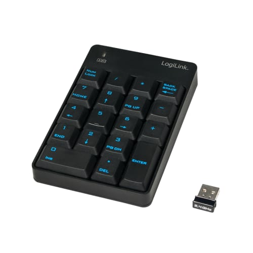 Tastatură numerică LOGILINK Wireless 2.4GHz 18 taste Negru