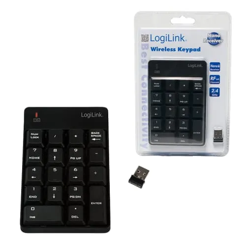 Tastatură numerică LOGILINK Wireless 2.4GHz 18 taste Negru - imagine 2