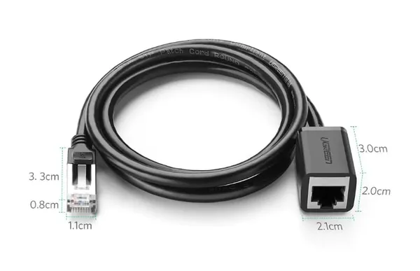 Patch Cord UGREEN NW112 Cat6 UTP 2m Negru - imagine 2