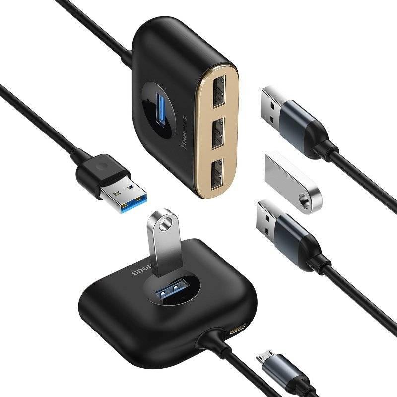 Hub USB extern BASEUS Square CAHUB-AY01 4 Porturi Negru - imagine 3